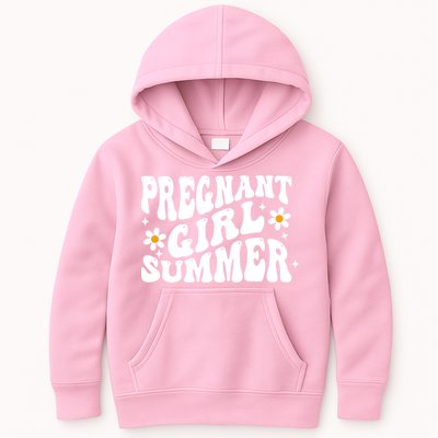 Funny Pregnancy Reveal Pregnant Girl Summer Baby Shower Kids Hoodie
