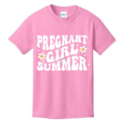 Funny Pregnancy Reveal Pregnant Girl Summer Baby Shower Kids T-Shirt