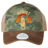 Funny Penguin Resist Penguins Protest Against Tariffs Legacy Tie Dye Trucker Hat