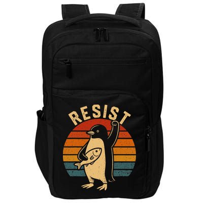 Funny Penguin Resist Penguins Protest Against Tariffs Impact Tech Backpack