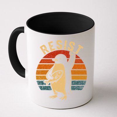 Funny Penguin Resist Penguins Protest Against Tariffs Mug