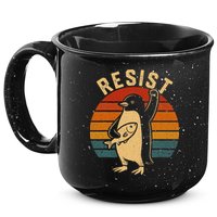 Funny Penguin Resist Penguins Protest Against Tariffs 15oz Campfire Ceramic Mug