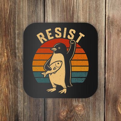 Funny Penguin Resist Penguins Protest Against Tariffs Coaster