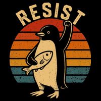 Funny Penguin Resist Penguins Protest Against Tariffs 16 in Basic Backpack