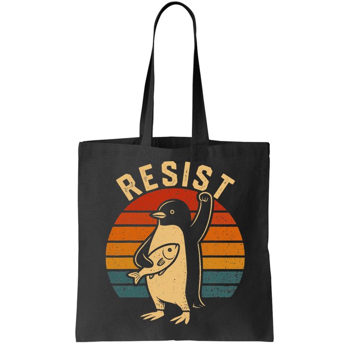 Funny Penguin Resist Penguins Protest Against Tariffs Bag