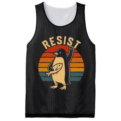Funny Penguin Resist Penguins Protest Against Tariffs Mesh Reversible Basketball Jersey Tank