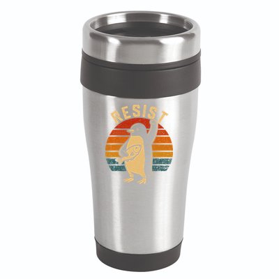 Funny Penguin Resist Penguins Protest Against Tariffs 16oz Travel Tumbler