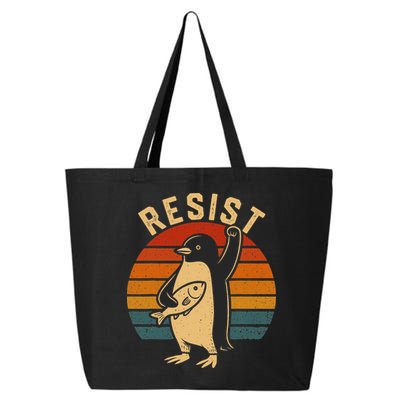 Funny Penguin Resist Penguins Protest Against Tariffs 25L Jumbo Tote