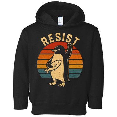 Funny Penguin Resist Penguins Protest Against Tariffs Toddler Hoodie
