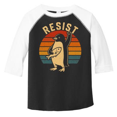 Funny Penguin Resist Penguins Protest Against Tariffs Toddler Fine Jersey T-Shirt