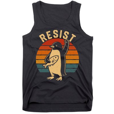 Funny Penguin Resist Penguins Protest Against Tariffs Tank Top