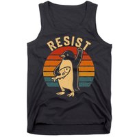Funny Penguin Resist Penguins Protest Against Tariffs Tank Top