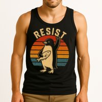 Funny Penguin Resist Penguins Protest Against Tariffs Tank Top