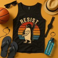 Funny Penguin Resist Penguins Protest Against Tariffs Tank Top