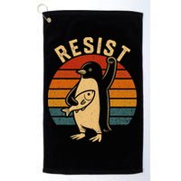 Funny Penguin Resist Penguins Protest Against Tariffs Golf Towel