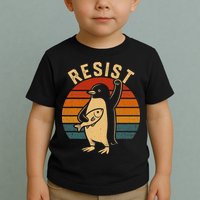 Funny Penguin Resist Penguins Protest Against Tariffs Toddler T-Shirt