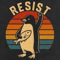 Funny Penguin Resist Penguins Protest Against Tariffs Microfiber Hand Towel