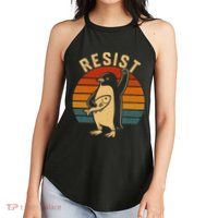 Funny Penguin Resist Penguins Protest Against Tariffs Women's Perfect Tri Rocker Tank