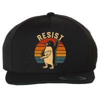 Funny Penguin Resist Penguins Protest Against Tariffs Wool Snapback Cap