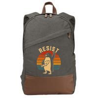 Funny Penguin Resist Penguins Protest Against Tariffs Cotton Canvas Backpack