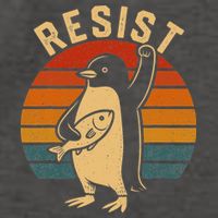Funny Penguin Resist Penguins Protest Against Tariffs Vector Backpack