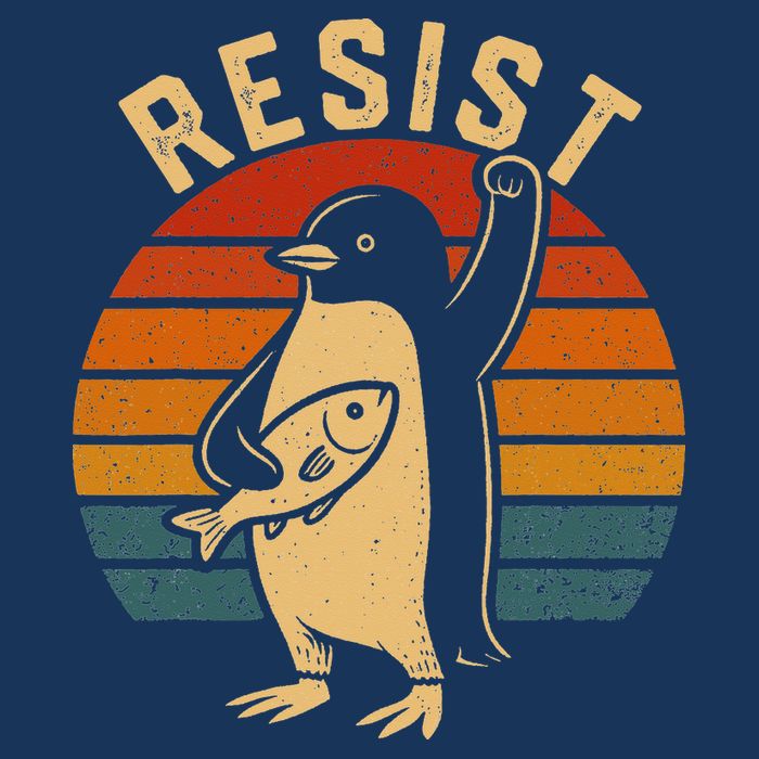 Funny Penguin Resist Penguins Protest Against Tariffs Infant Baby Jersey Bodysuit