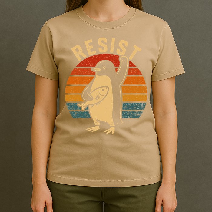 Funny Penguin Resist Penguins Protest Against Tariffs T-Shirt