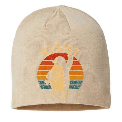 Funny Penguin Resist Penguins Protest Against Tariffs Sustainable Beanie