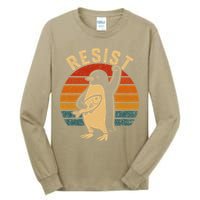 Funny Penguin Resist Penguins Protest Against Tariffs Tall Long Sleeve T-Shirt