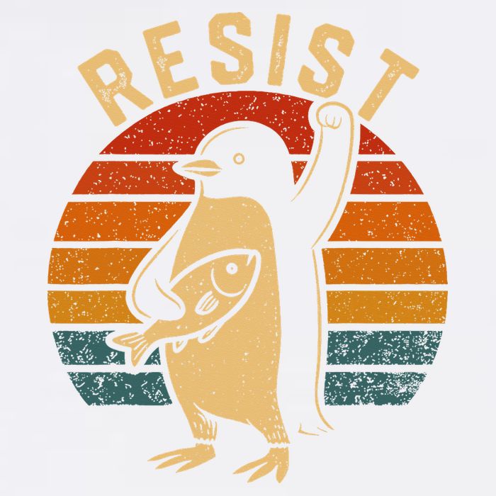 Funny Penguin Resist Penguins Protest Against Tariffs Garment-Dyed Sweatshirt
