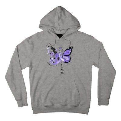 Faith Periwinkle Ribbon Esophageal Cancer Awareness Tall Hoodie