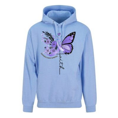 Faith Periwinkle Ribbon Esophageal Cancer Awareness Unisex Surf Hoodie