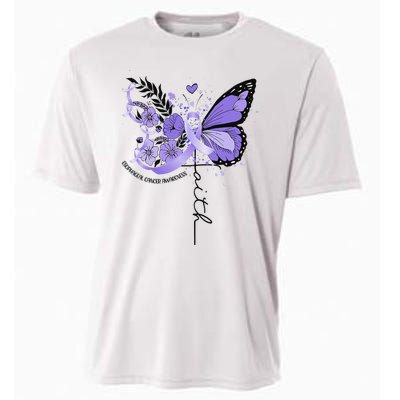 Faith Periwinkle Ribbon Esophageal Cancer Awareness Cooling Performance Crew T-Shirt