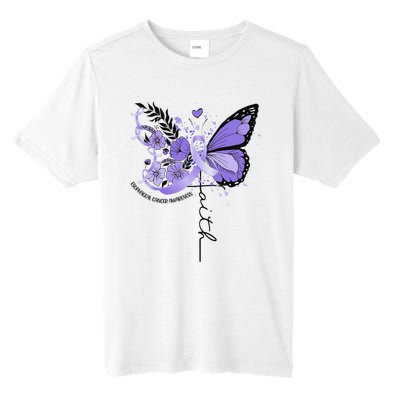 Faith Periwinkle Ribbon Esophageal Cancer Awareness Tall Fusion ChromaSoft Performance T-Shirt