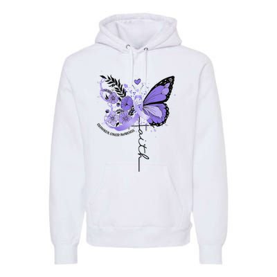 Faith Periwinkle Ribbon Esophageal Cancer Awareness Premium Hoodie