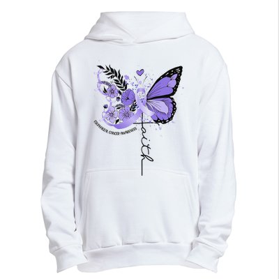 Faith Periwinkle Ribbon Esophageal Cancer Awareness Urban Pullover Hoodie