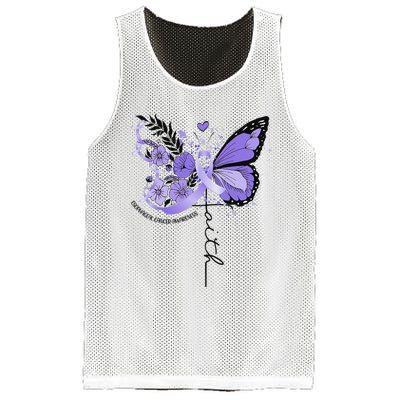 Faith Periwinkle Ribbon Esophageal Cancer Awareness Mesh Reversible Basketball Jersey Tank