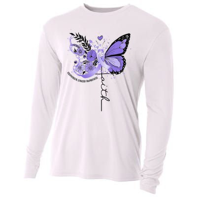 Faith Periwinkle Ribbon Esophageal Cancer Awareness Cooling Performance Long Sleeve Crew