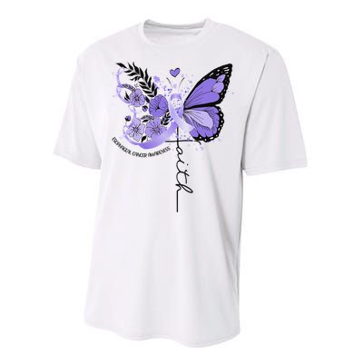 Faith Periwinkle Ribbon Esophageal Cancer Awareness Performance Sprint T-Shirt