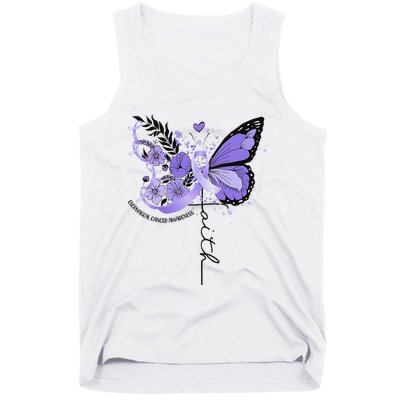 Faith Periwinkle Ribbon Esophageal Cancer Awareness Tank Top