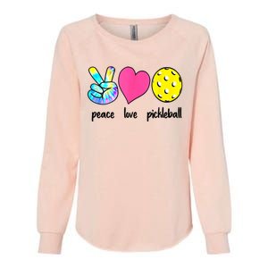 Funny Pickleball Retired Ladies Peace Love Pickleball  Womens California Wash Sweatshirt