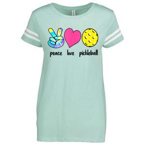 Funny Pickleball Retired Ladies Peace Love Pickleball  Enza Ladies Jersey Football T-Shirt