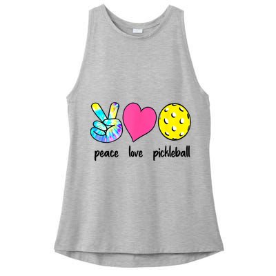 Funny Pickleball Retired Ladies Peace Love Pickleball  Ladies PosiCharge Tri-Blend Wicking Tank