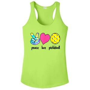 Funny Pickleball Retired Ladies Peace Love Pickleball  Ladies PosiCharge Competitor Racerback Tank