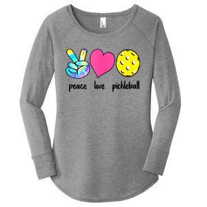 Funny Pickleball Retired Ladies Peace Love Pickleball  Women's Perfect Tri Tunic Long Sleeve Shirt