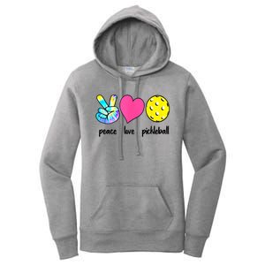 Funny Pickleball Retired Ladies Peace Love Pickleball  Women's Pullover Hoodie