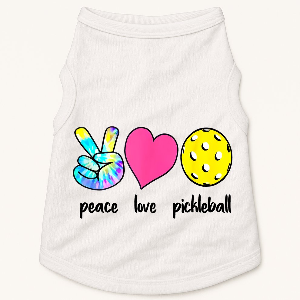 Funny Pickleball Retired Ladies Peace Love Pickleball  Doggie Tank