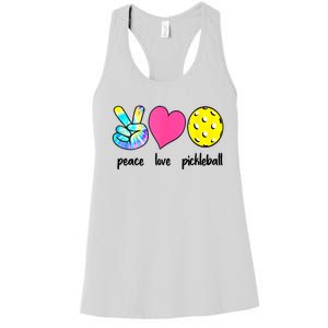 Funny Pickleball Retired Ladies Peace Love Pickleball  Women's Racerback Tank