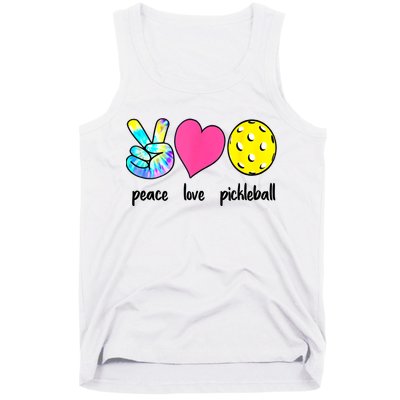 Funny Pickleball Retired Ladies Peace Love Pickleball  Tank Top