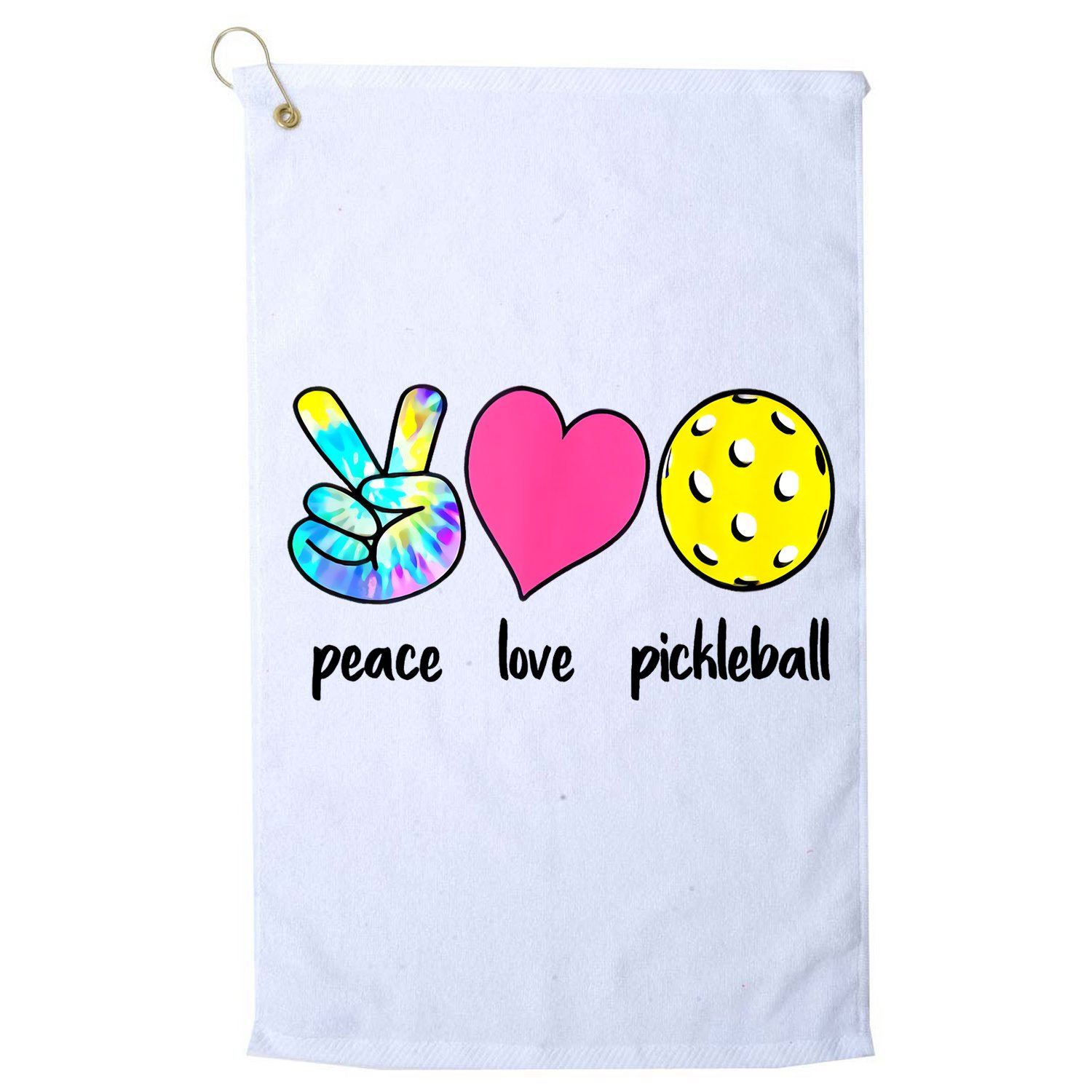 Funny Pickleball Retired Ladies Peace Love Pickleball  Golf Towel
